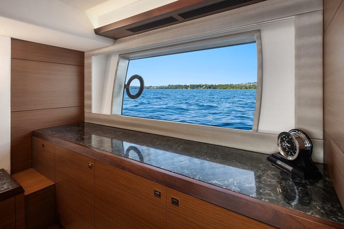 a large window with a view of the ocean aboard THRU & THRU Yacht for Sale