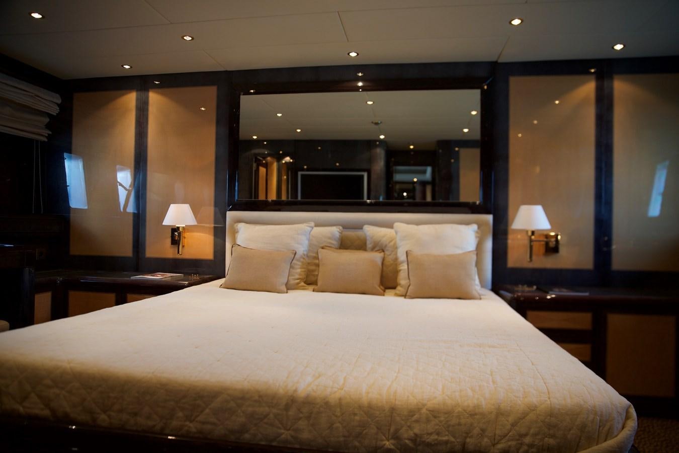 a bed with pillows aboard SILVER SKY Yacht for Sale