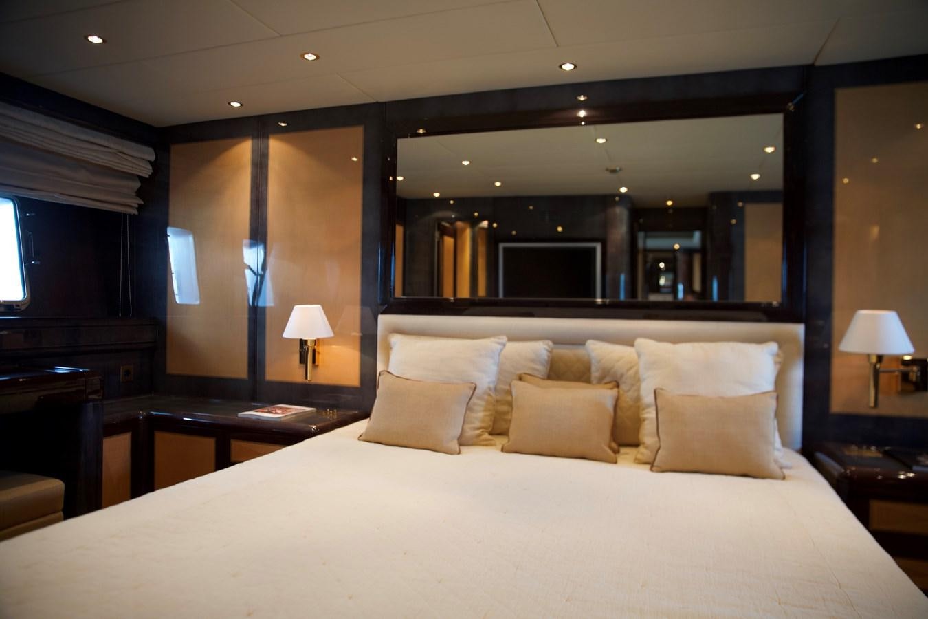 a bed with pillows aboard SILVER SKY Yacht for Sale