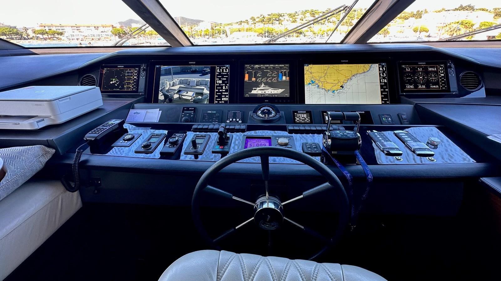 the inside of a car aboard GHOST Yacht for Sale