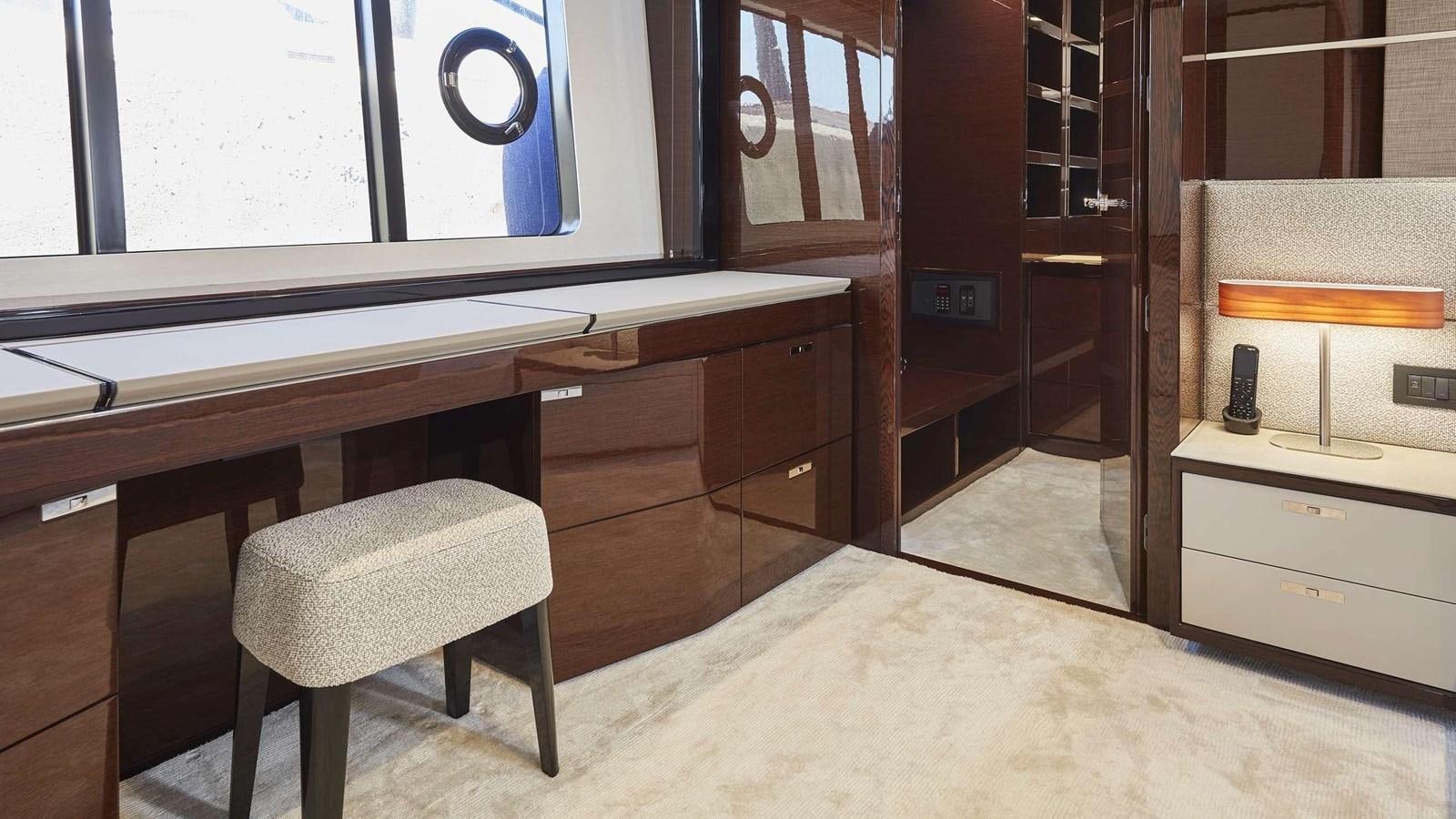 a room with a desk and a chair aboard GHOST Yacht for Sale