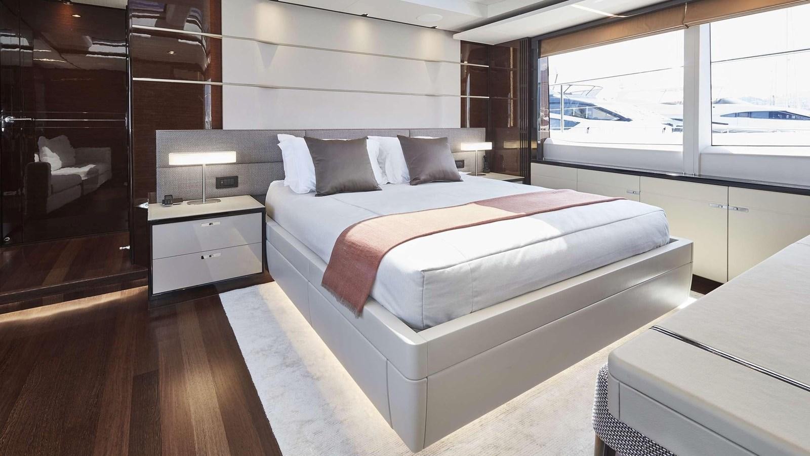 a bed in a room aboard GHOST Yacht for Sale