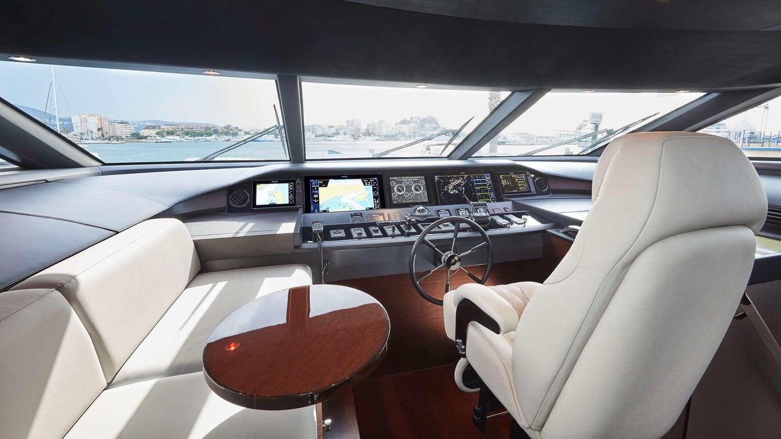 the interior of a car aboard GHOST Yacht for Sale