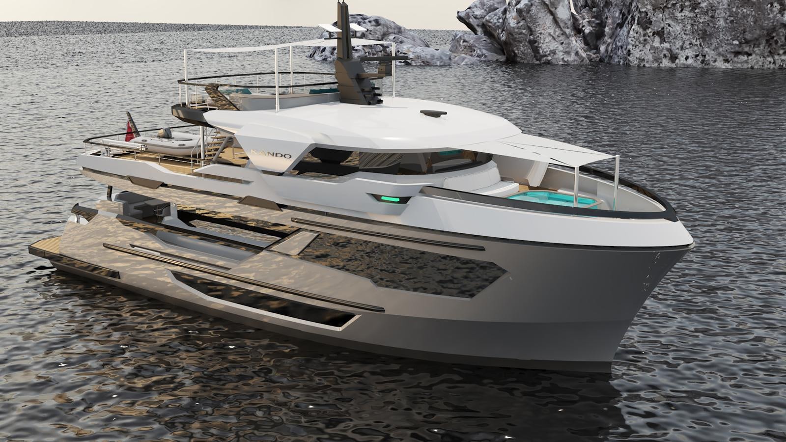 a boat on the water aboard KANDO 85 Yacht for Sale