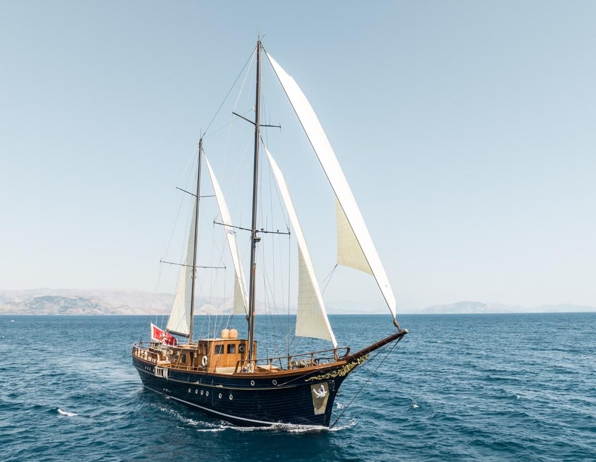 a sailboat in the water aboard CASSIOPEIA Yacht for Sale