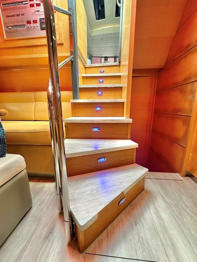 a wooden bunk bed aboard NOTORIUS Yacht for Sale