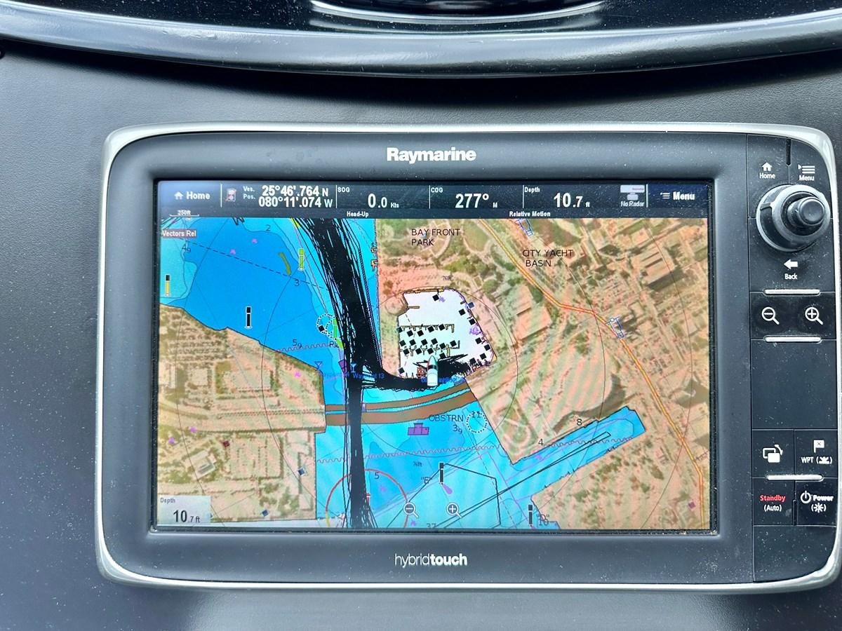 a screen with a map on it aboard NOTORIUS Yacht for Sale