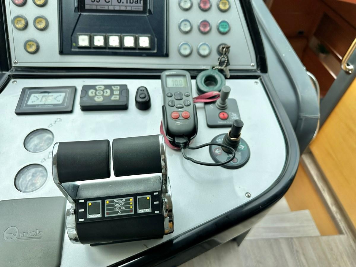 a close-up of a control panel aboard NOTORIUS Yacht for Sale