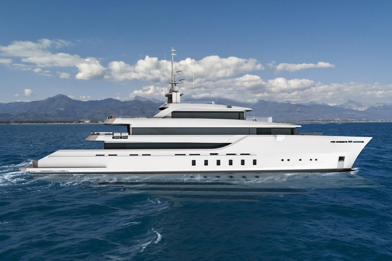 a white yacht in the water aboard SOLSTICE Yacht for Sale