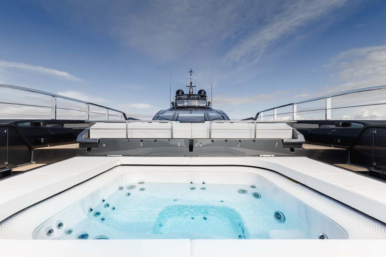 a large boat on a boat aboard HULL #02 Yacht for Sale
