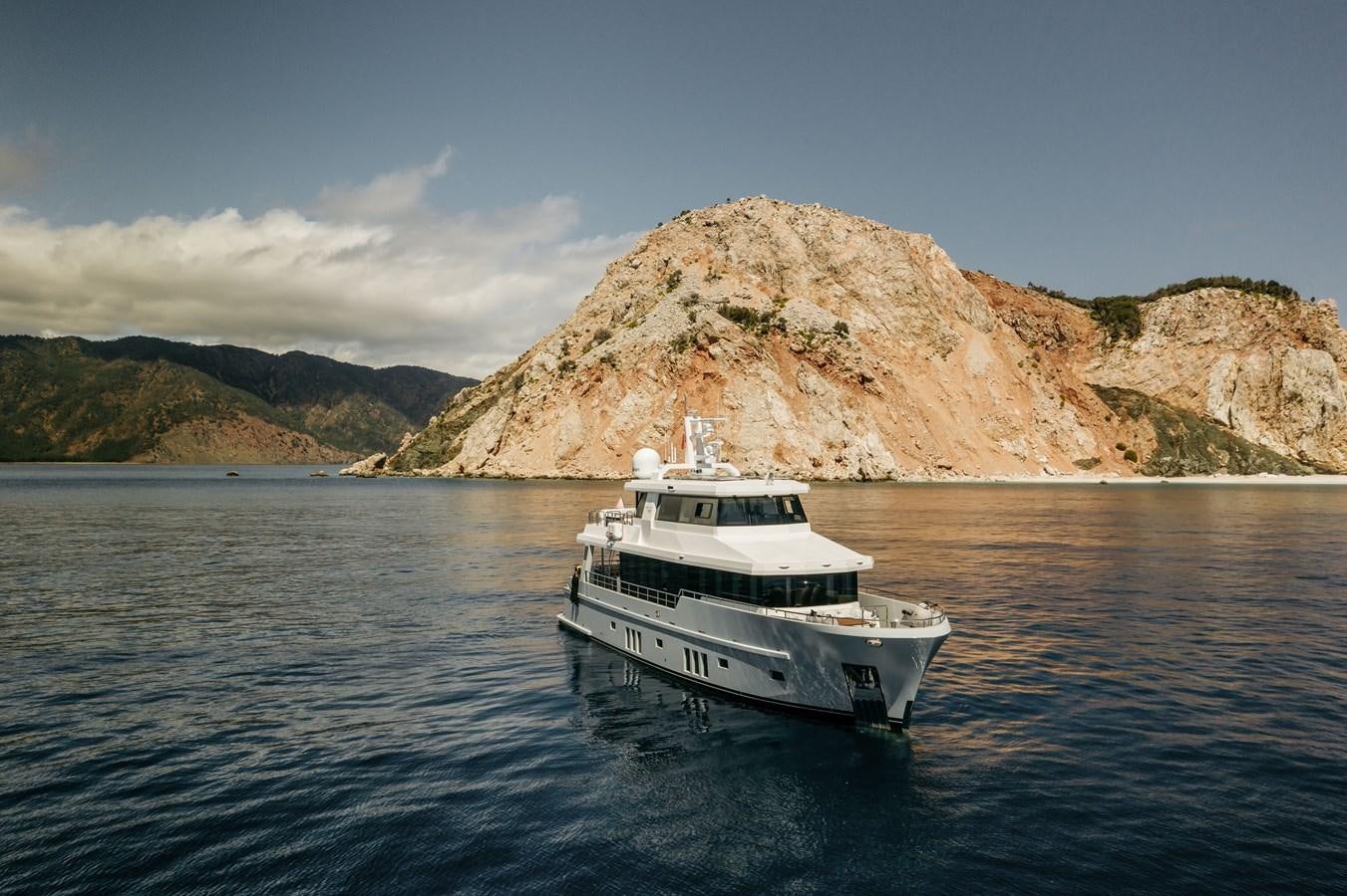 a boat on the water aboard BERING 76  LEMANJA Yacht for Sale