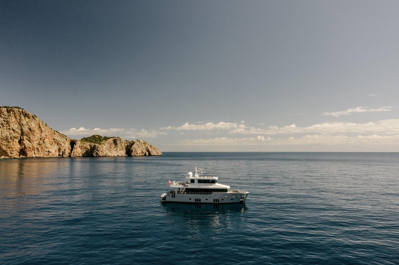 a boat in the water aboard BERING 76  LEMANJA Yacht for Sale