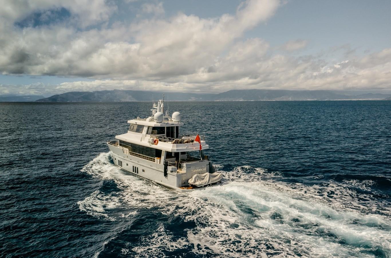 a boat in the water aboard BERING 76  LEMANJA Yacht for Sale