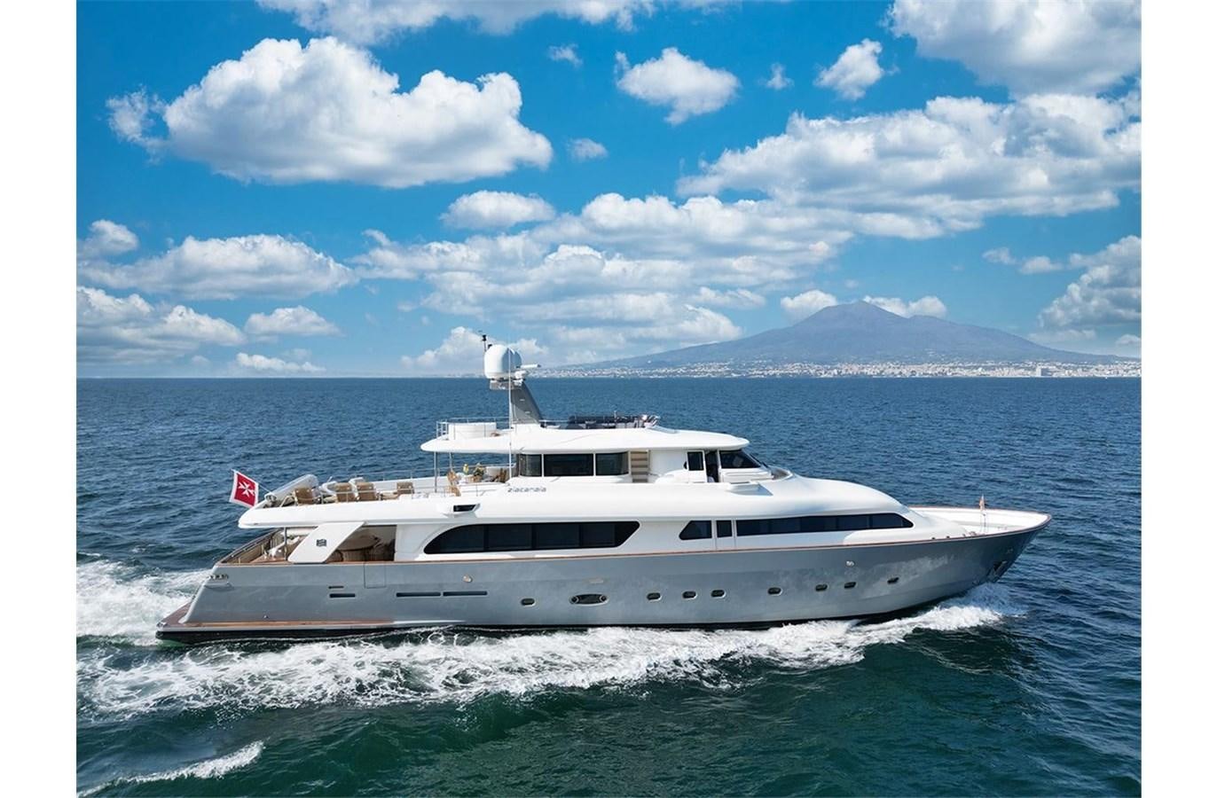 a white yacht in the water aboard ZIACANAIA Yacht for Sale