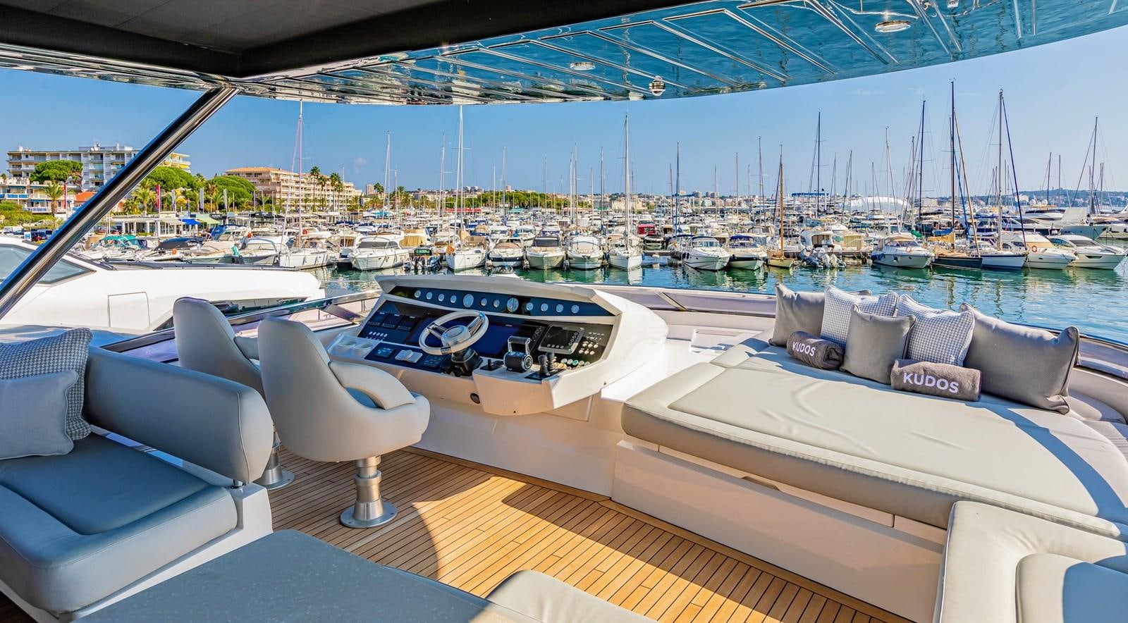 a boat on a deck aboard KUDOS Yacht for Sale