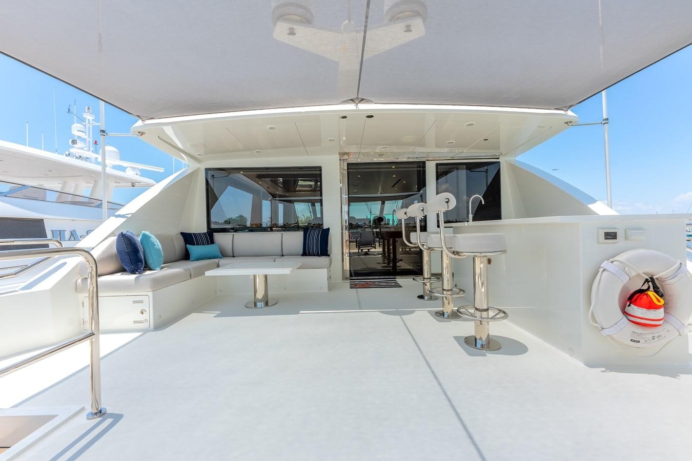 inside of a white room aboard WIGGLE ROOM Yacht for Sale