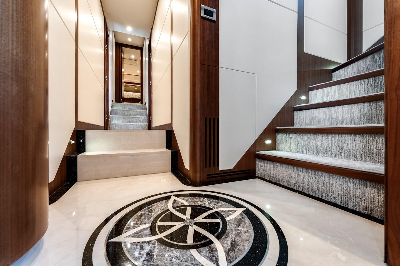 a hallway with a carpet and a carpet aboard WIGGLE ROOM Yacht for Sale