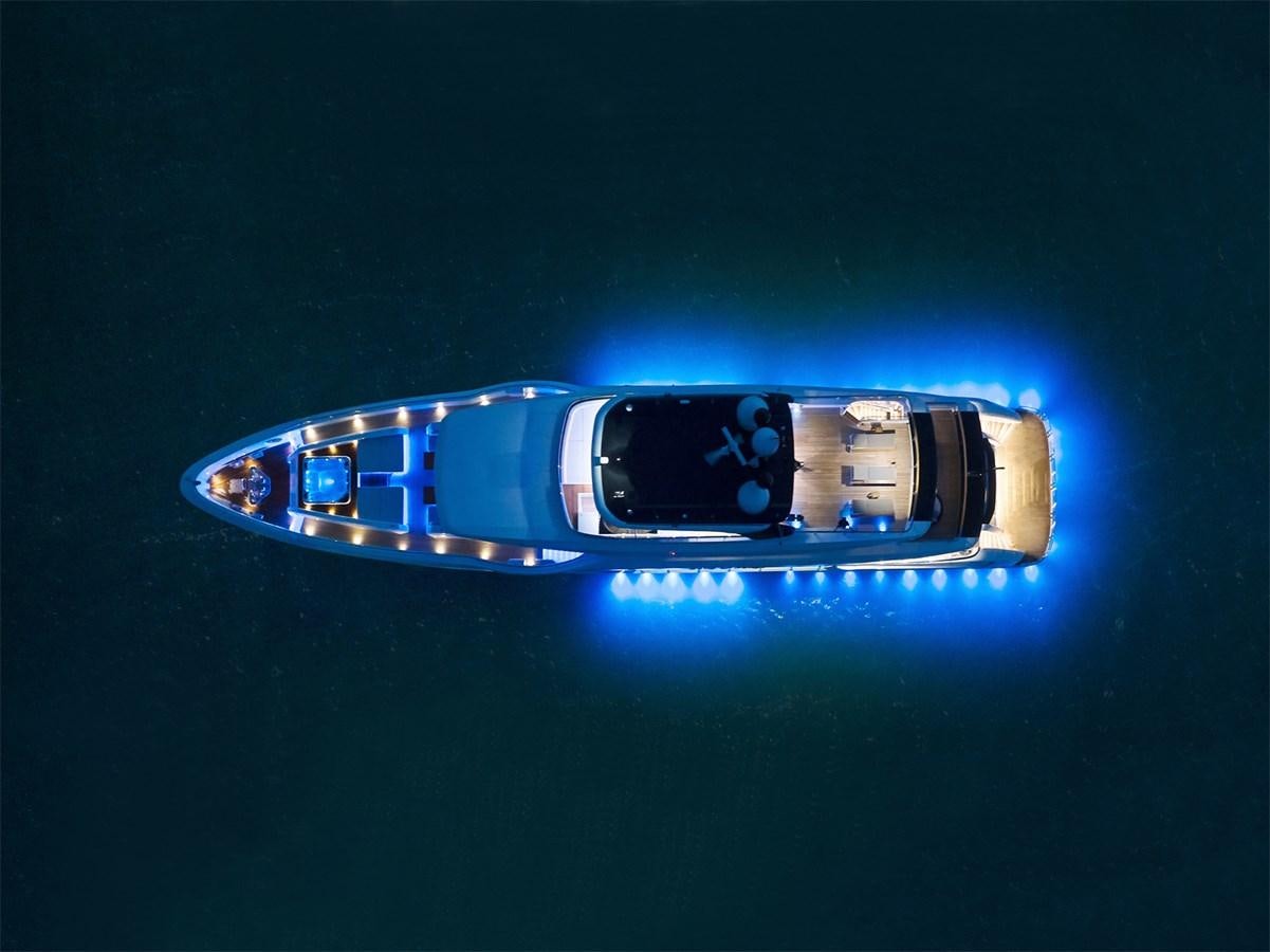 a blue light with a black light aboard HEYSEA ASTERIA 139/3 Yacht for Sale