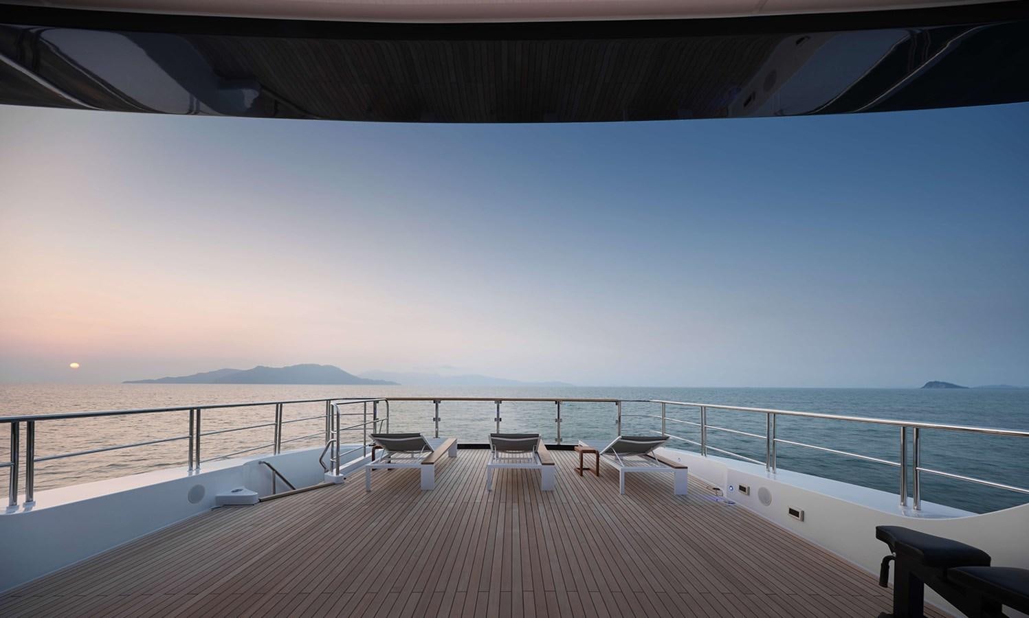 a deck overlooking the ocean aboard HEYSEA ASTERIA 139/3 Yacht for Sale