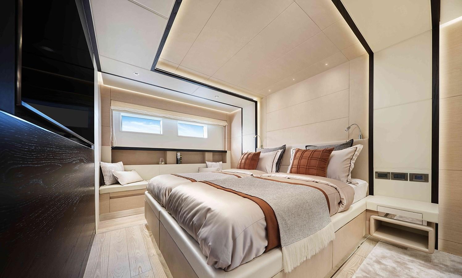 a room with two beds aboard HEYSEA ASTERIA 139/3 Yacht for Sale