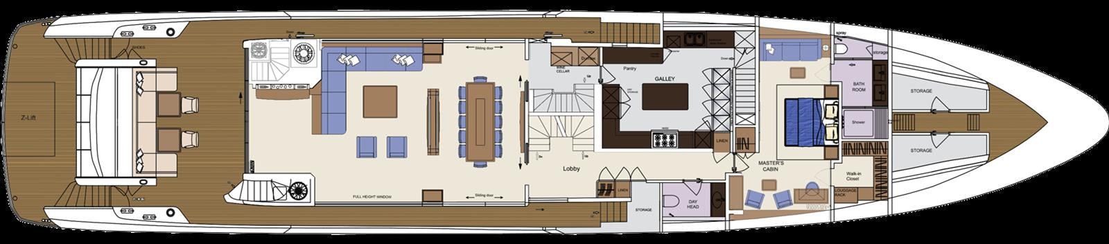 diagram aboard HEYSEA ASTERIA 139/3 Yacht for Sale