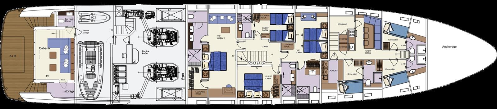 diagram aboard HEYSEA ASTERIA 139/3 Yacht for Sale