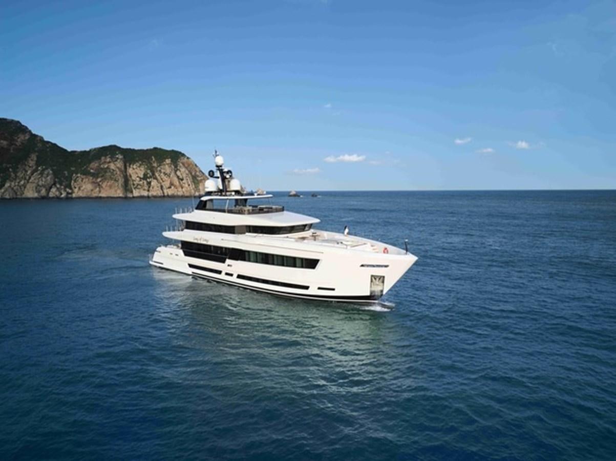 a white boat in the water aboard HEYSEA ASTERIA 139/3 Yacht for Sale