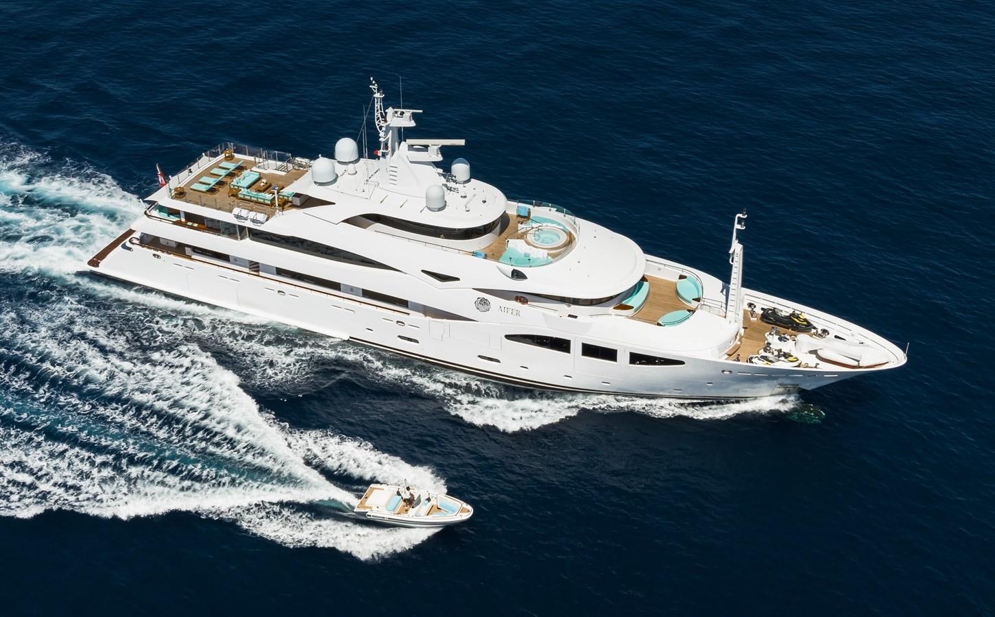 a ship on the water aboard AIFER Yacht for Sale