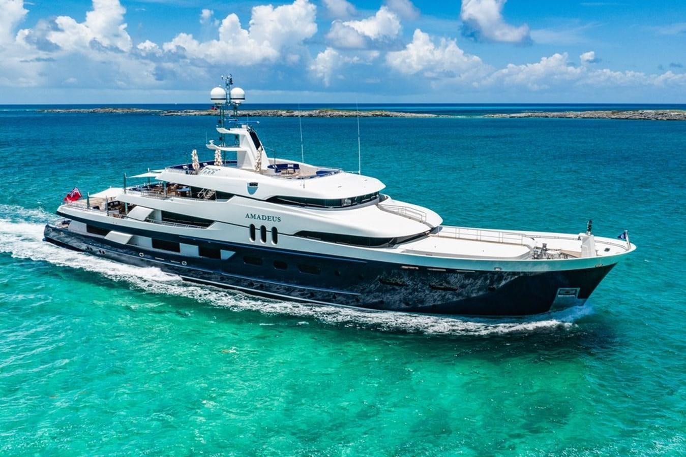 a boat in the water aboard AMADEUS Yacht for Sale