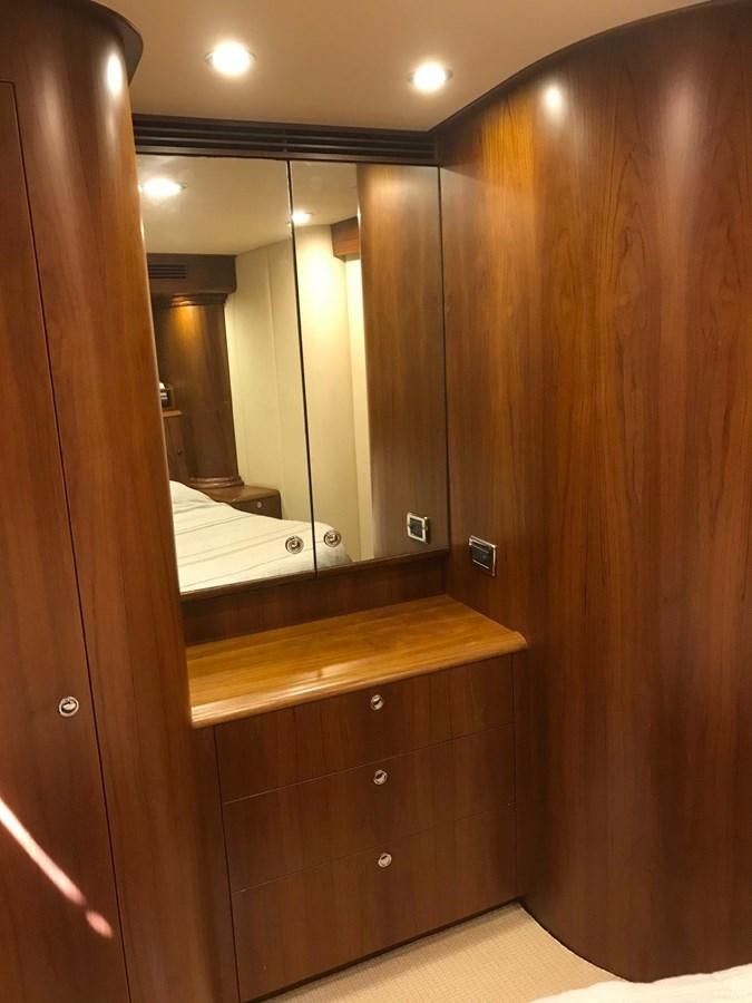 a bathroom with a mirror aboard IN FLIGHT Yacht for Sale