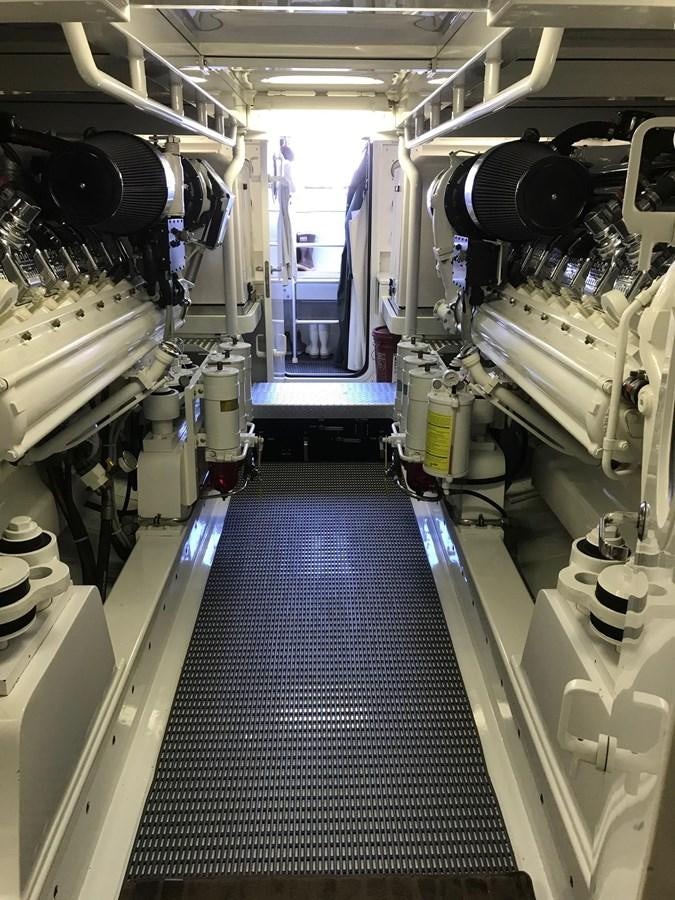 a large room with machinery aboard IN FLIGHT Yacht for Sale
