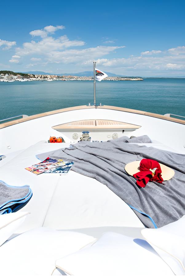 a flag on a boat aboard CAMILLA A Yacht for Sale