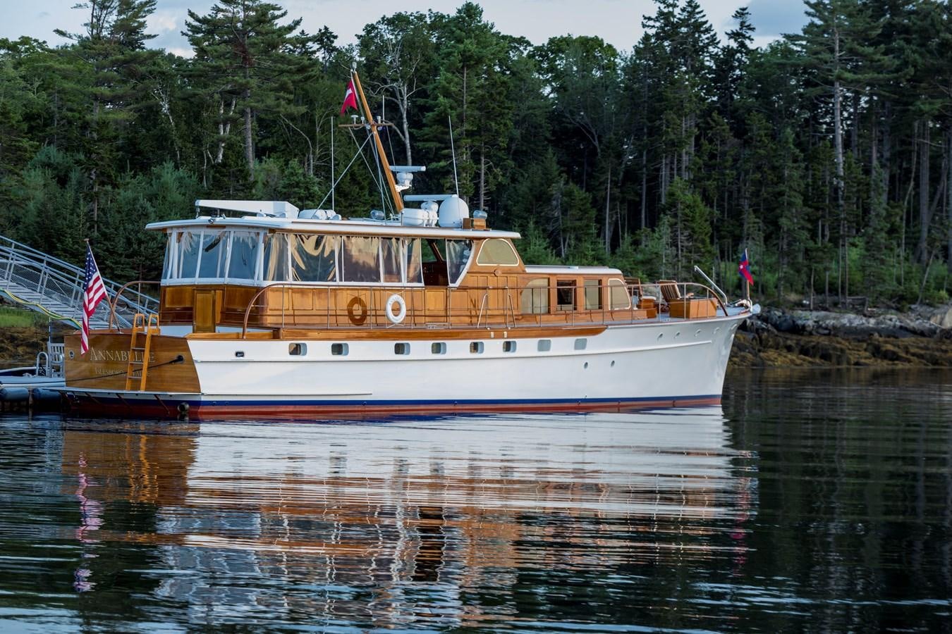 a large boat on the water aboard ANNABELLE Yacht for Sale