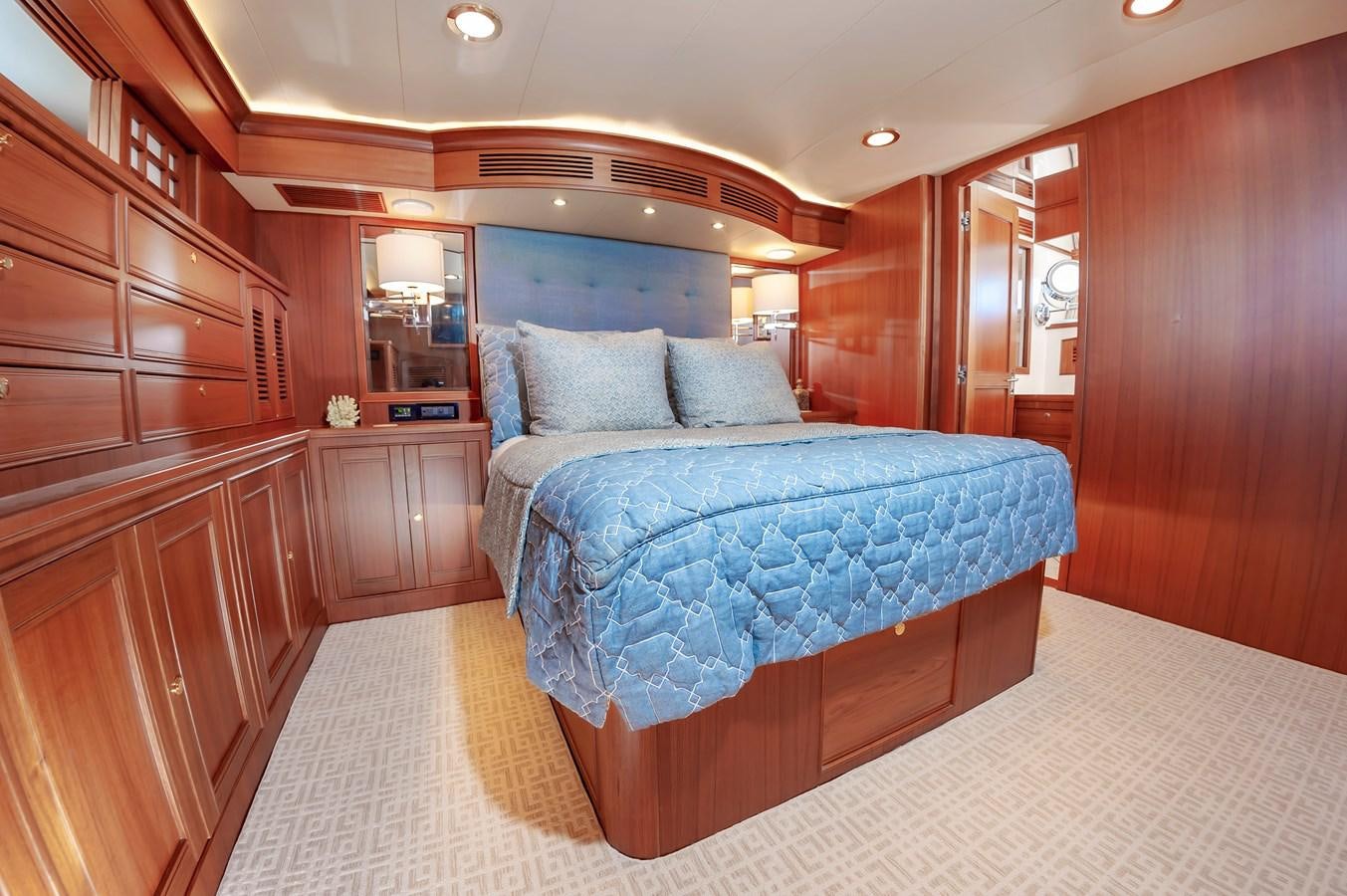 a bedroom with a bed aboard UNDERDOG Yacht for Sale