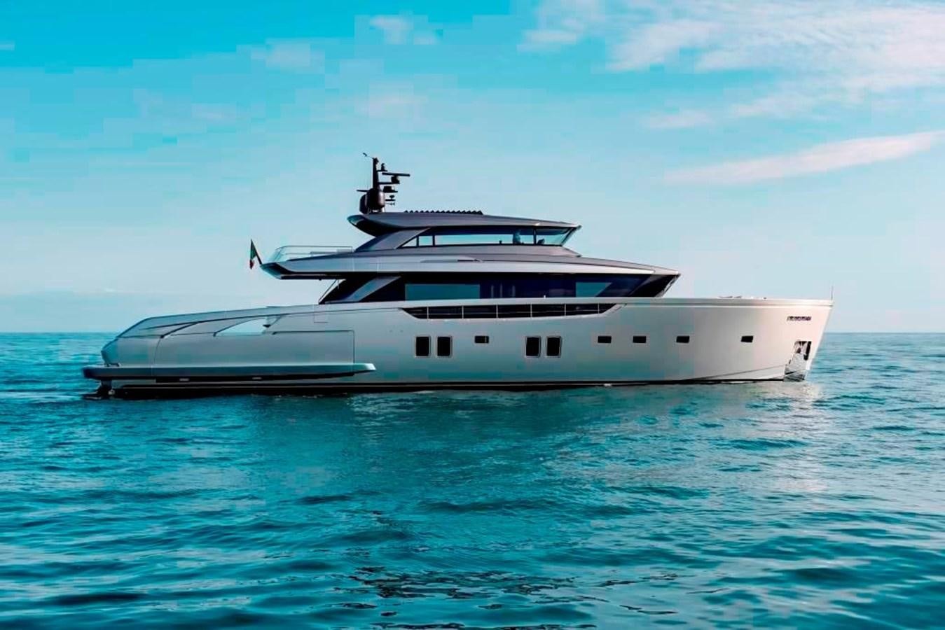 a white yacht in the water aboard HM 1 Yacht for Sale