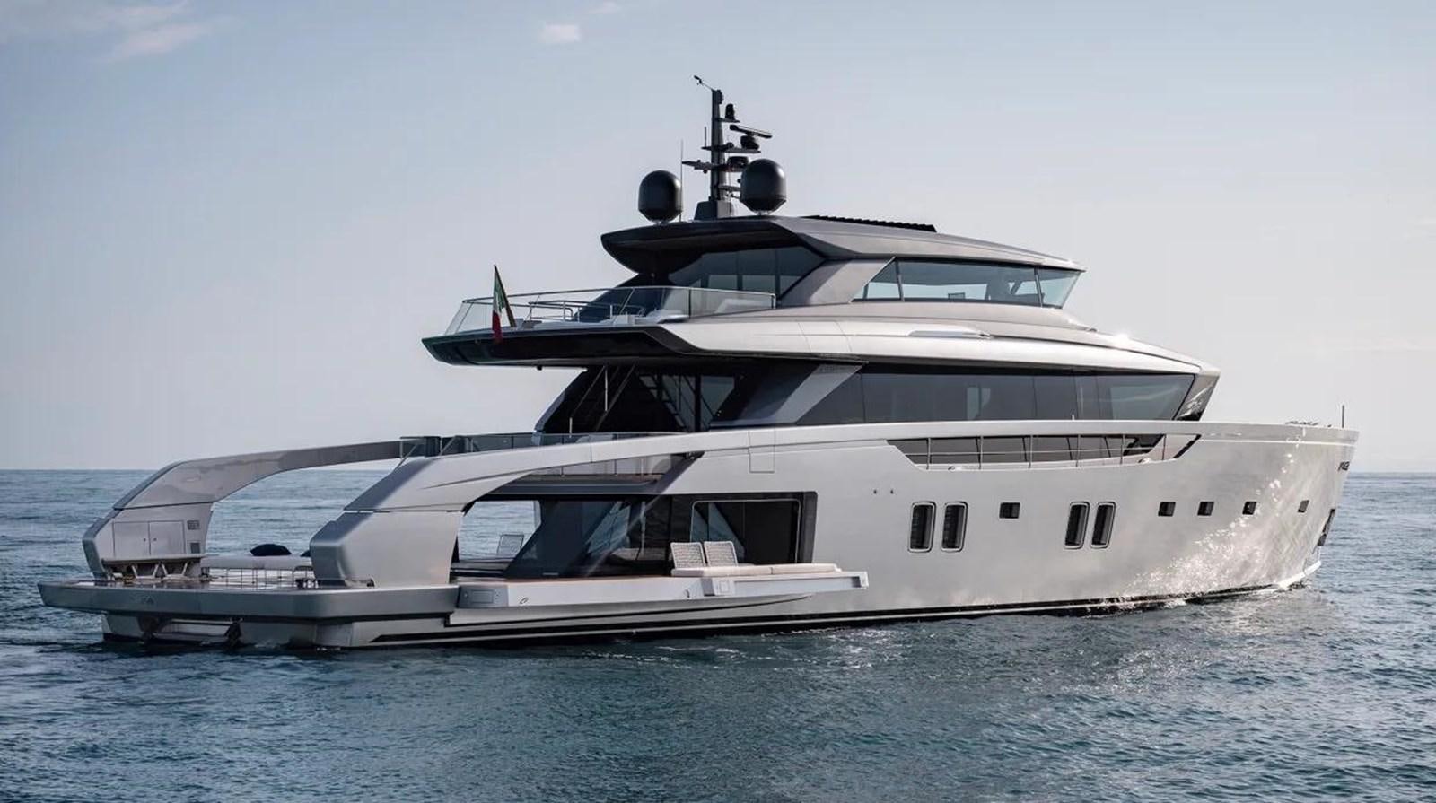 a large white yacht aboard HM 1 Yacht for Sale