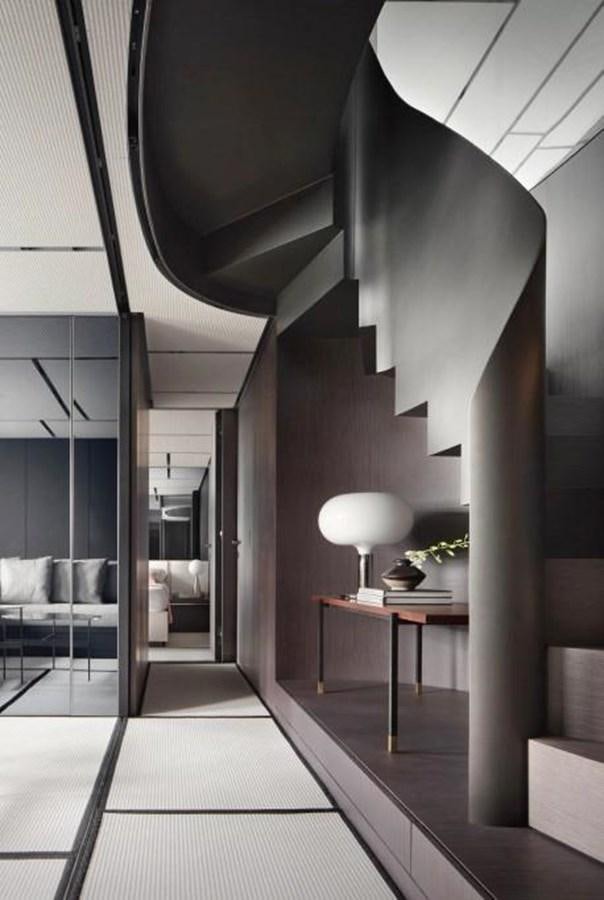 a room with a table and couches aboard HM 1 Yacht for Sale
