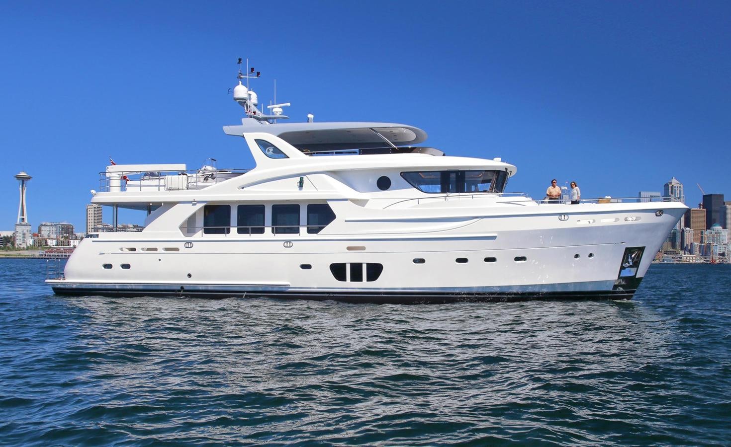 a white boat in the water aboard 2025 SELENE 92 EXPEDITION YACHT Yacht for Sale