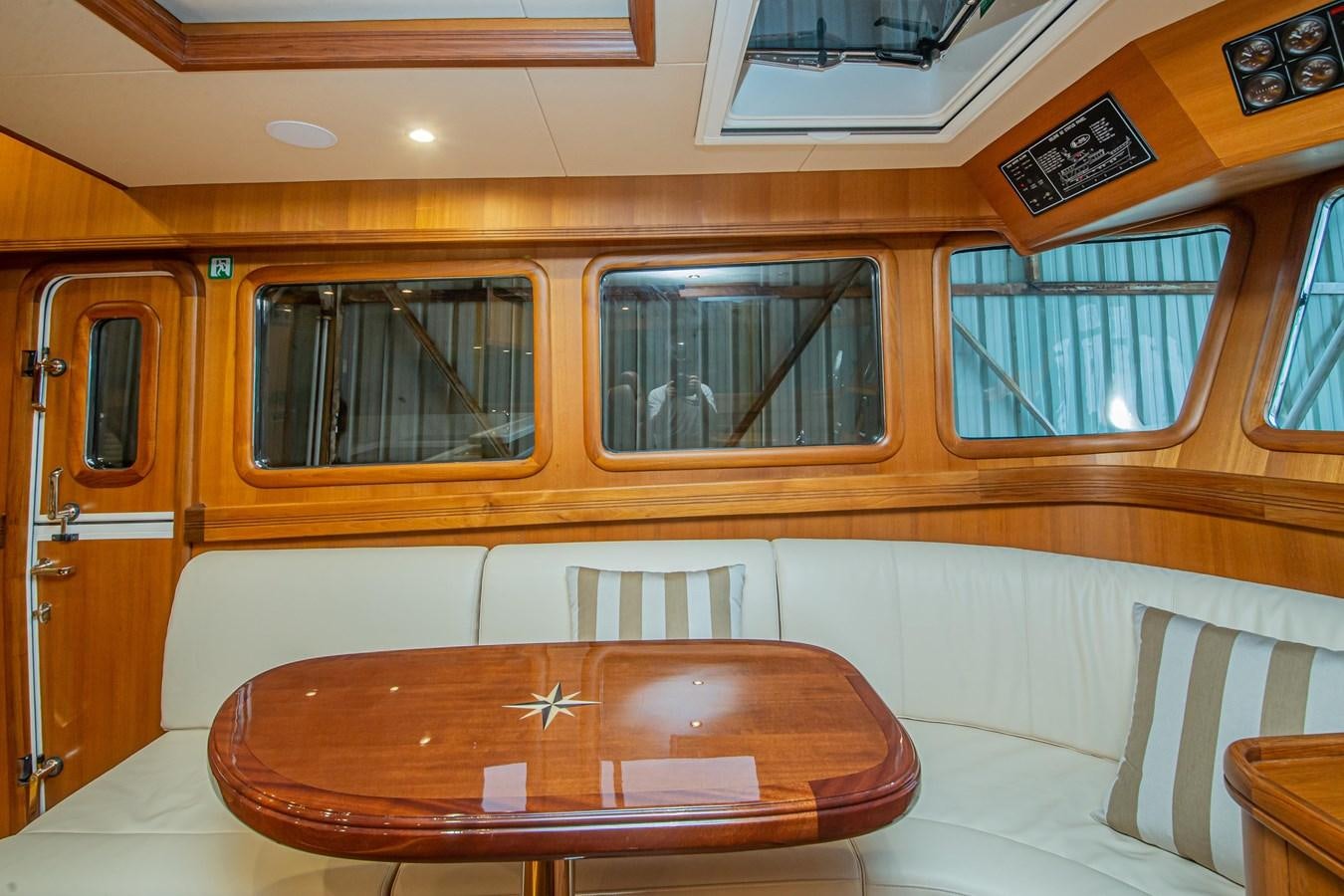 a wooden table in a train aboard 2024 SELENE 62 Yacht for Sale