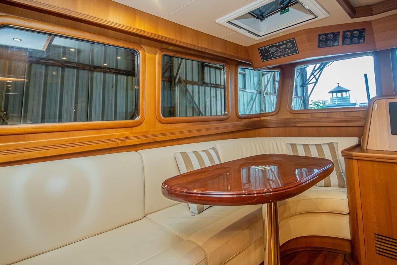 a wooden table in a train aboard 2024 SELENE 62 Yacht for Sale