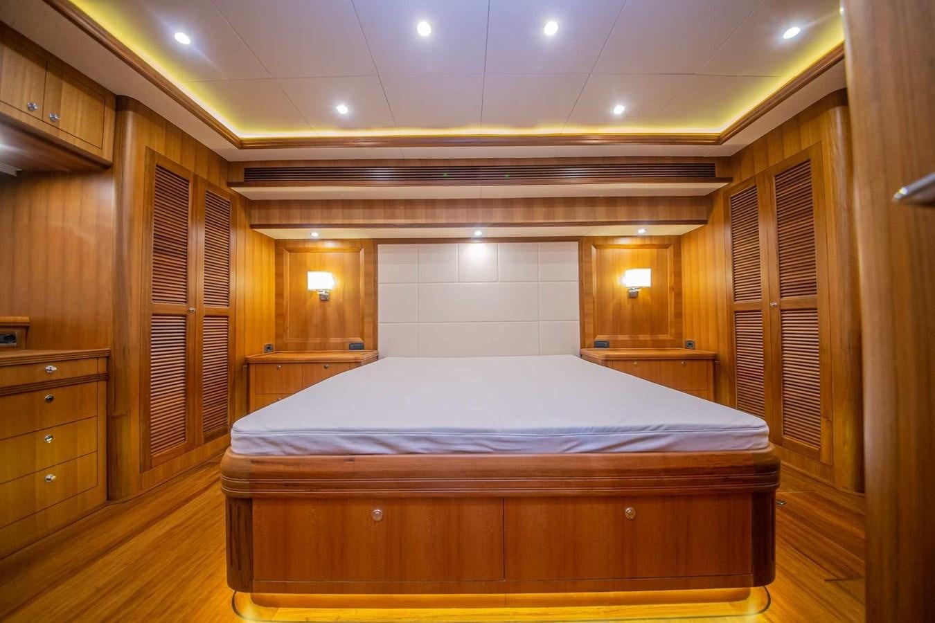 a large bedroom with a large bed aboard 2024 SELENE 62 Yacht for Sale