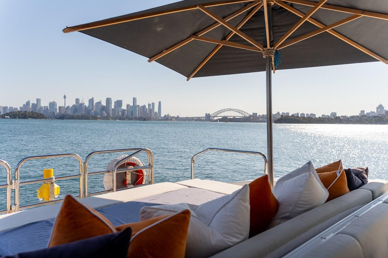 a boat on the water aboard YOLO Yacht for Sale