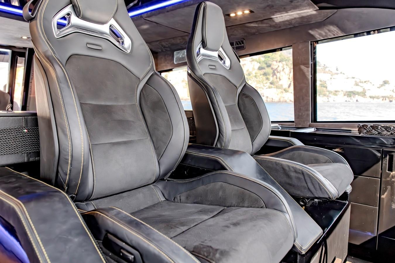 the inside of a car aboard MATARIKI Yacht for Sale