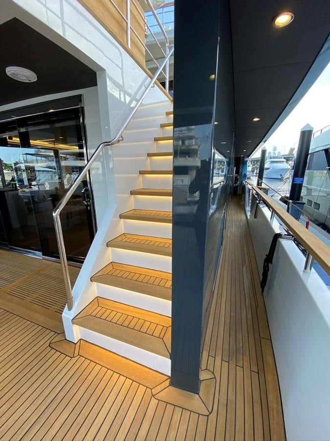 a staircase in a building aboard CALLIOPE Yacht for Sale