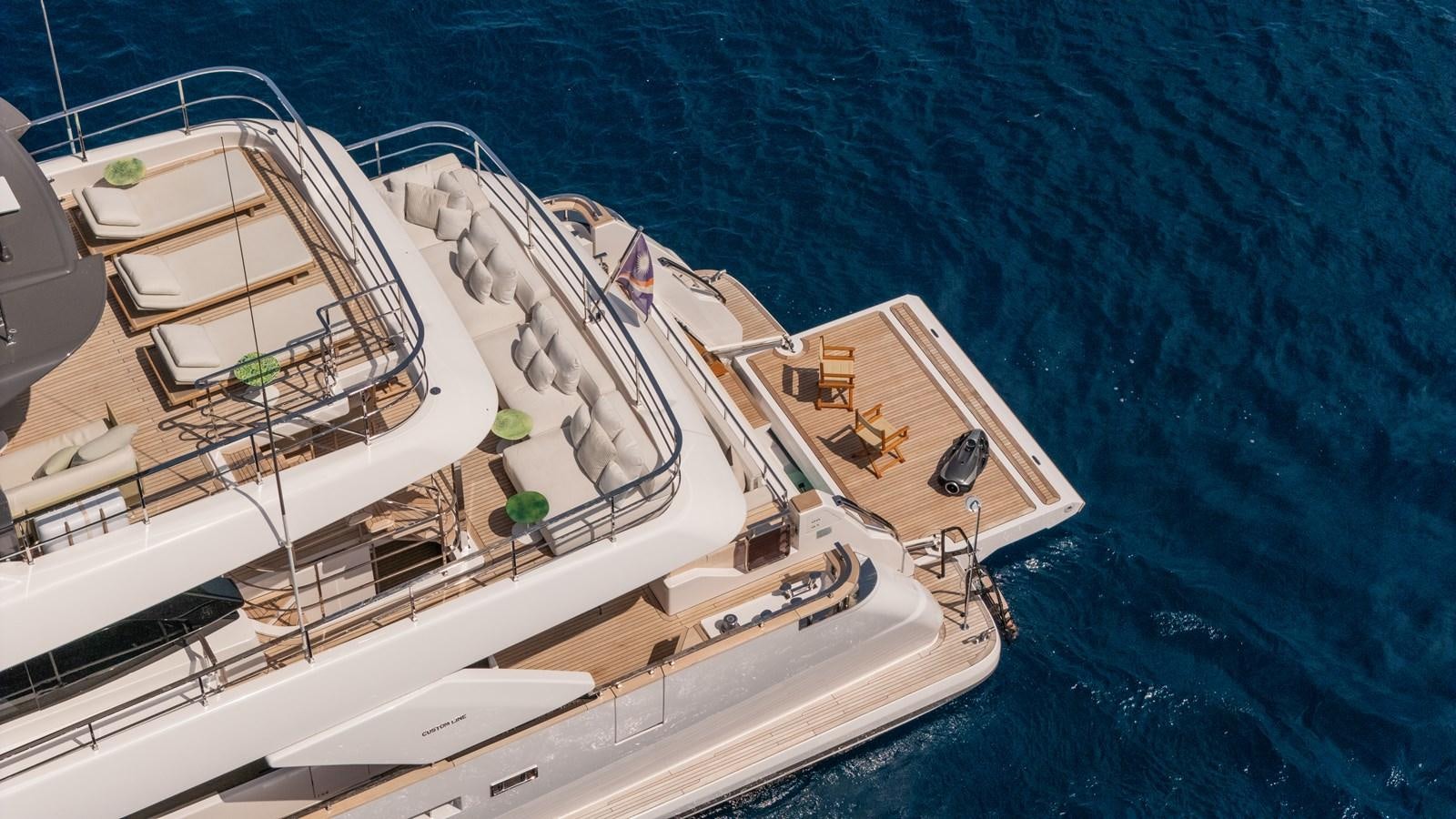 a high angle view of a ship aboard BUONGIORNO Yacht for Sale