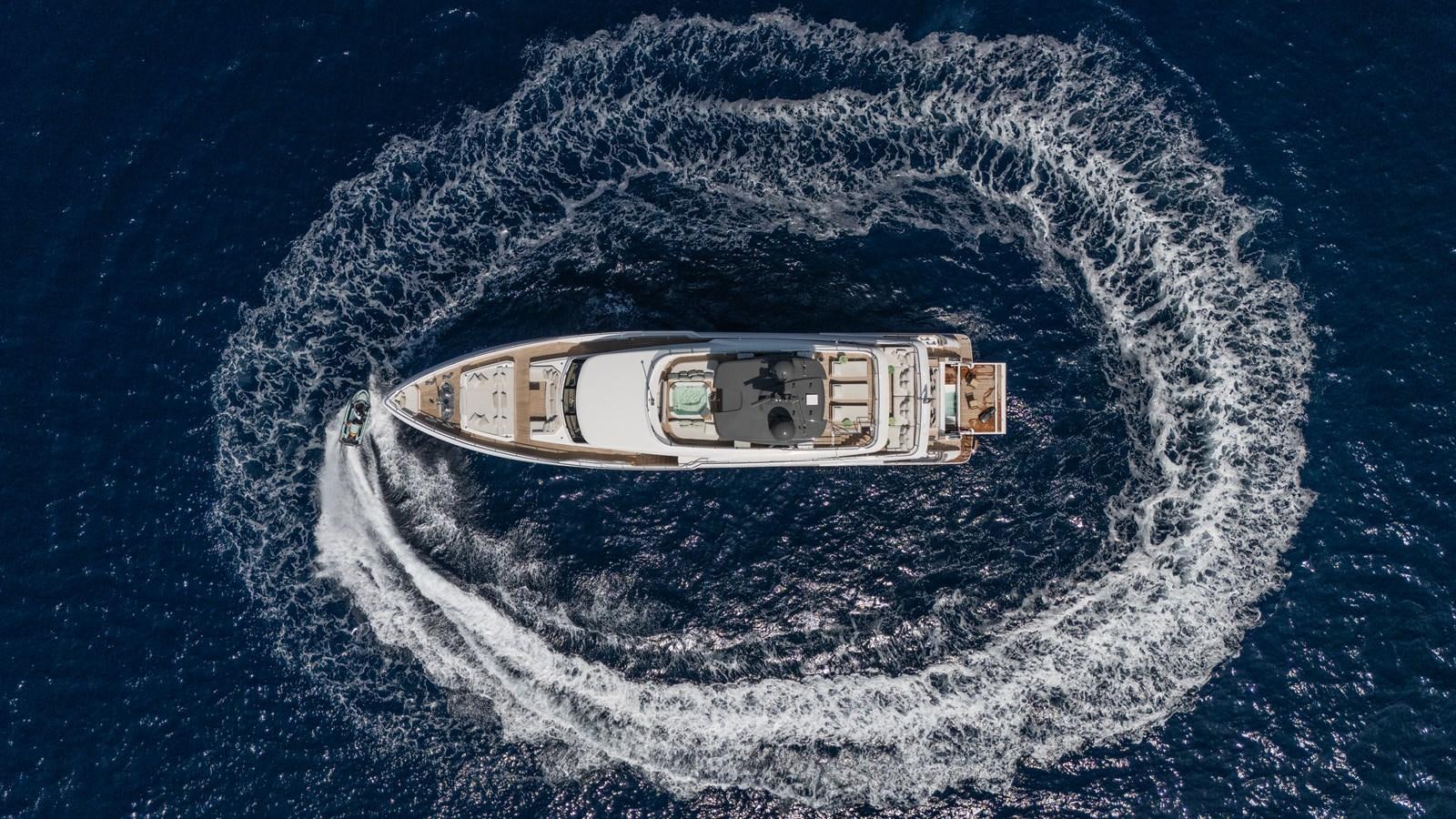 a high angle view of a ship aboard BUONGIORNO Yacht for Sale
