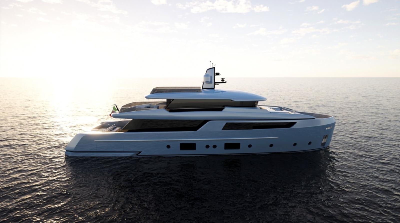a white yacht in the water aboard X370 Yacht for Sale