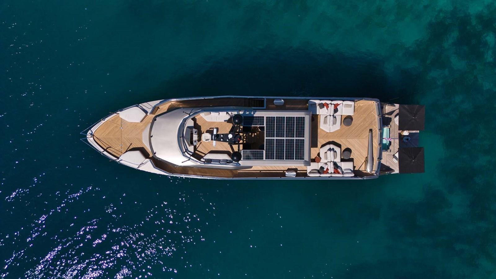 a space ship in space aboard ROCK X Yacht for Sale