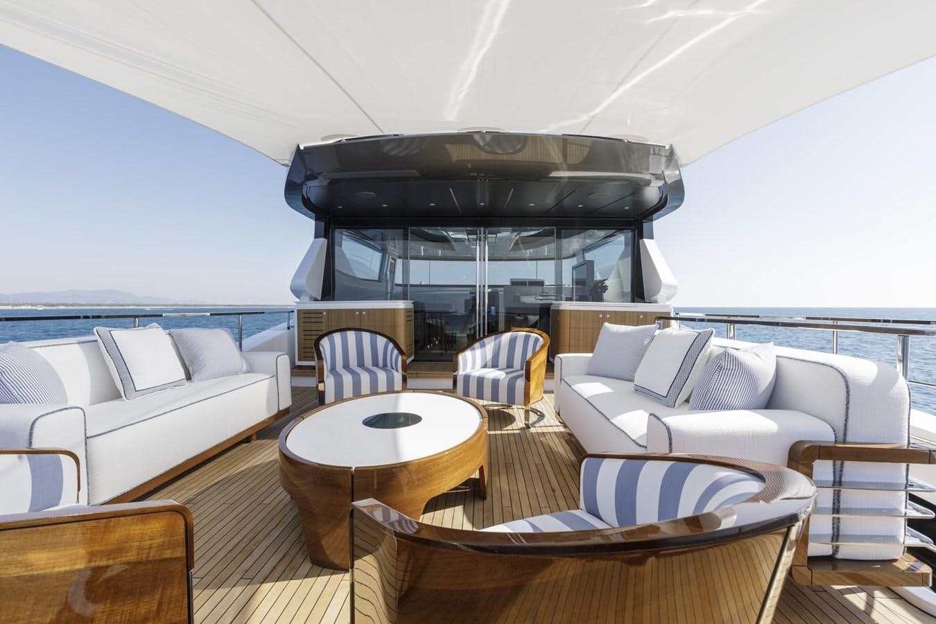 a large boat on a boat aboard MYSTERE Yacht for Sale