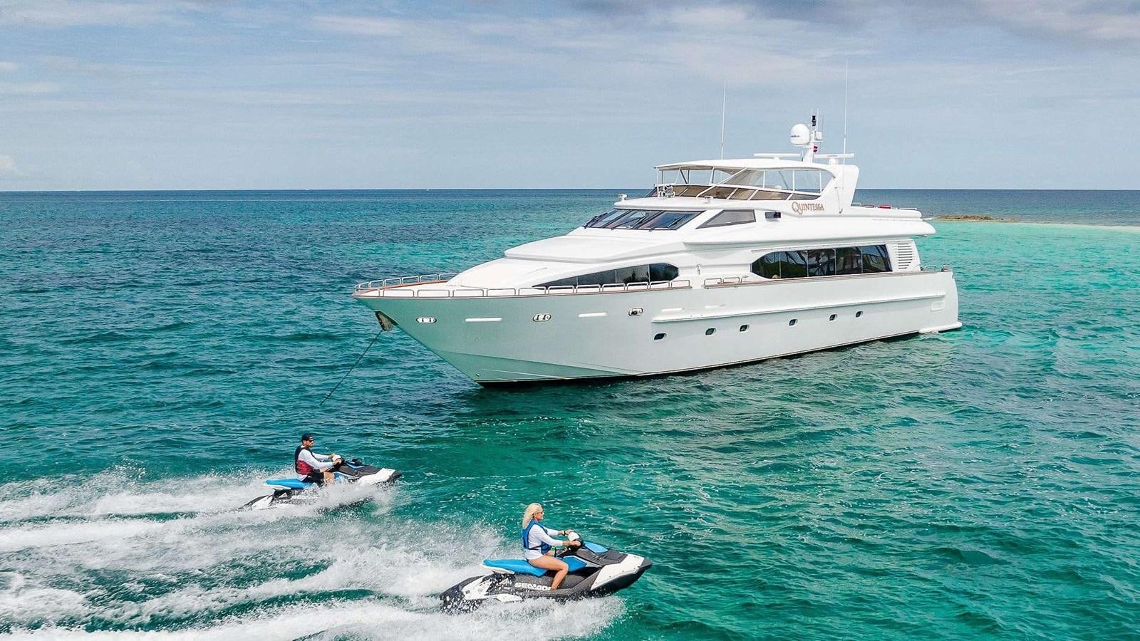 a boat in the water aboard QUINTESSA Yacht for Sale